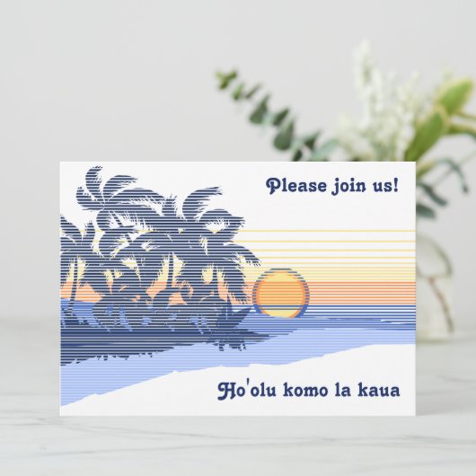 Invitations Big Sunset Luau (Debout devant)