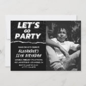 Invitations Black 11e anniversaire Boy Photo (Devant)