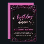 Invitations Black 15e anniversaire Anniversaire dî<br><div class="desc">Invitations Black 15e anniversaire Anniversaire dîner chic glam rose parties scintillant scintillante</div>