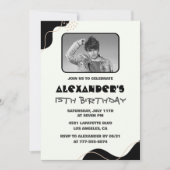 Invitations Black 15e anniversaire Hommes Simple P (Devant)