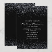 Invitations Black 15e anniversaire Parties scintil (Devant / Derrière)