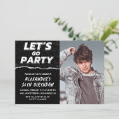 Invitations Black 16e anniversaire Hommes Photo (Debout devant)