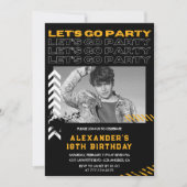 Invitations Black 18e anniversaire Hommes Photo Sp (Devant)