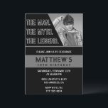 Invitations Black 18th anniversaire L'homme La Lég<br><div class="desc">Invitations Black 18e anniversaire L'homme La Légende Simple Élégant</div>
