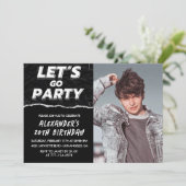 Invitations Black 20e anniversaire Hommes Photo (Debout devant)