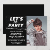 Invitations Black 20e anniversaire Hommes Photo (Devant / Derrière)