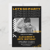 Invitations Black 20e anniversaire Hommes Photo Sp (Devant)