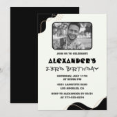 Invitations Black 23e anniversaire Hommes Simple P (Devant / Derrière)