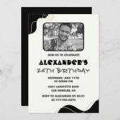 Invitations Black 26e anniversaire Hommes Simple P (Devant / Derrière)