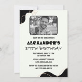 Invitations Black 27e anniversaire Hommes Simple P (Devant)