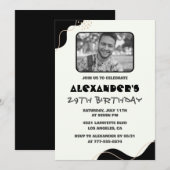 Invitations Black 29e anniversaire Hommes Simple P (Devant / Derrière)