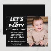Invitations Black 2e anniversaire Boy Photo (Devant / Derrière)