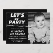 Invitations Black 2e anniversaire Boy Photo (Devant / Derrière)