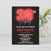 Invitations Black 30e anniversaire Hommes Neon (Debout devant)