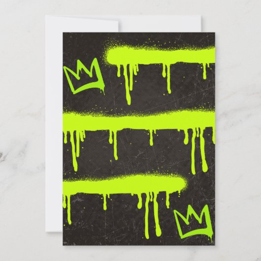 Invitations Black 32e anniversaire Hommes Graffiti (Dos)