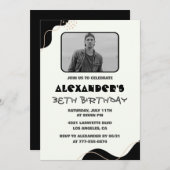 Invitations Black 38e anniversaire Hommes Simple P (Devant / Derrière)