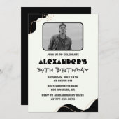 Invitations Black 39e anniversaire Hommes Simple P (Devant / Derrière)