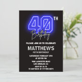 Invitations Black 40e anniversaire Hommes Sport Ne (Debout devant)