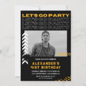 Invitations Black 41e anniversaire Hommes Photo Sp (Devant)