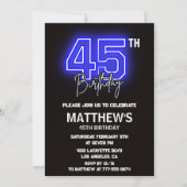 Invitations Black 45e anniversaire Hommes Sport Ne (Devant)