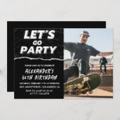 Invitations Black 46e anniversaire Hommes Photo (Devant / Derrière)