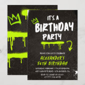 Invitations Black 56e anniversaire Hommes Graffiti (Devant / Derrière)