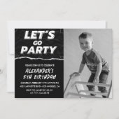 Invitations Black 5e anniversaire Boy Photo (Devant)