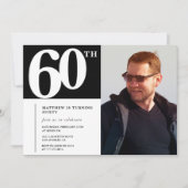 Invitations Black 60e anniversaire Modern Chic Pho (Devant)