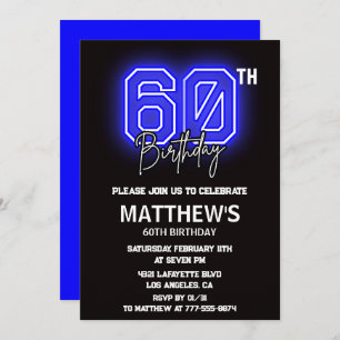 Invitations Black 60e anniversaire Modern Sport Ne