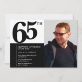 Invitations Black 65e anniversaire Elegant Chic (Devant)