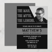 Invitations Black 65e anniversaire L'homme La Lége (Devant / Derrière)