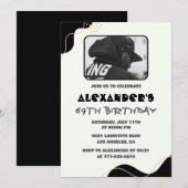 Invitations Black 69e anniversaire Hommes Simple P (Devant / Derrière)