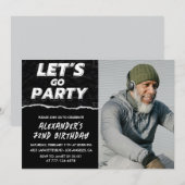 Invitations Black 72e anniversaire Hommes Photo (Devant / Derrière)