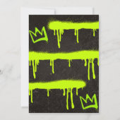 Invitations Black 76e anniversaire Hommes Graffiti (Dos)