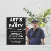 Invitations Black 76e anniversaire Hommes Photo (Debout devant)