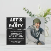 Invitations Black 77e anniversaire Hommes Photo (Debout devant)