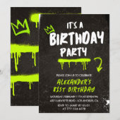 Invitations Black 81e anniversaire Hommes Graffiti (Devant / Derrière)