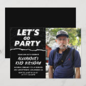 Invitations Black 83e anniversaire Homme Photo (Devant / Derrière)