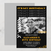 Invitations Black 84e anniversaire Homme Photo (Devant / Derrière)