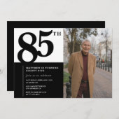 Invitations Black 85e anniversaire Elegant Chic (Devant / Derrière)