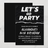 Invitations Black 86e anniversaire Hommes Blanc (Devant / Derrière)