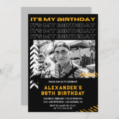 Invitations Black 88e anniversaire Hommes Photo (Devant / Derrière)