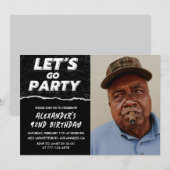 Invitations Black 92e anniversaire Hommes Photo (Devant / Derrière)