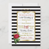 Invitations Black and White Rose Gold Wedding (Devant)