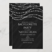 Invitations Black & Diamond Glamor Bling Party (Devant / Derrière)