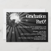 Invitations Black Disco Ball Graduation Party (Devant)