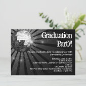 Invitations Black Disco Ball Graduation Party (Debout devant)