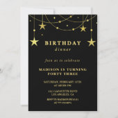 Invitations Black Gold 43e anniversaire Stars (Devant)