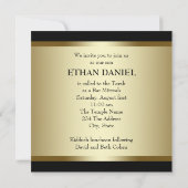 Invitations Black Gold Bar Mitzvah (Dos)