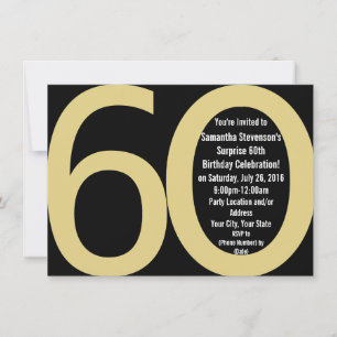 Invitations Black/Gold Big 6-0 Party